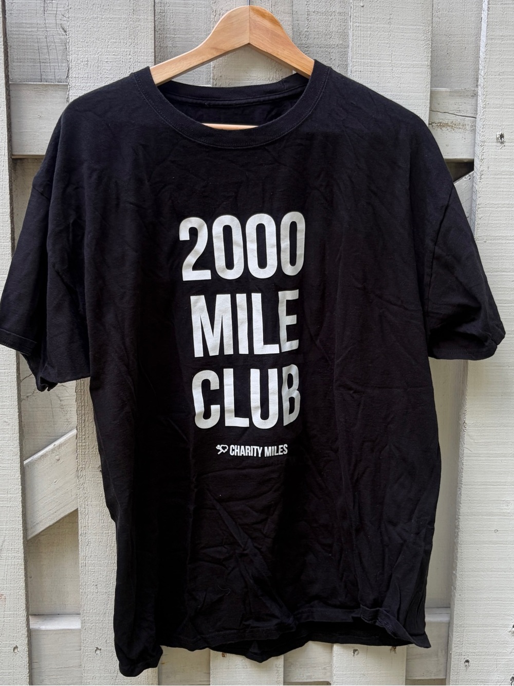 Charity Miles 2000 Mile Club Black Graphic Tee Shirt Men’s XL GUC